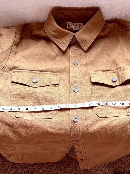 Duluth Trading Co Brown Shirt Jacket Mens Large Heavy Cotton Workwear Utility - Picture 7 of 9